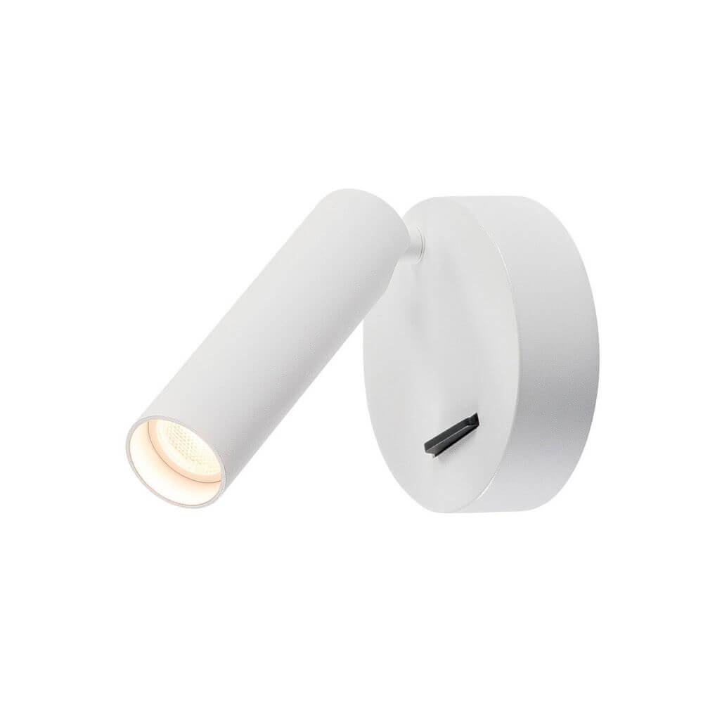 Milan Single Spot LED Wandspot 3000K Weiß - moderne Wand- und Deckenleuchte mit dreh- und schwenkbarem Gelenkstück.