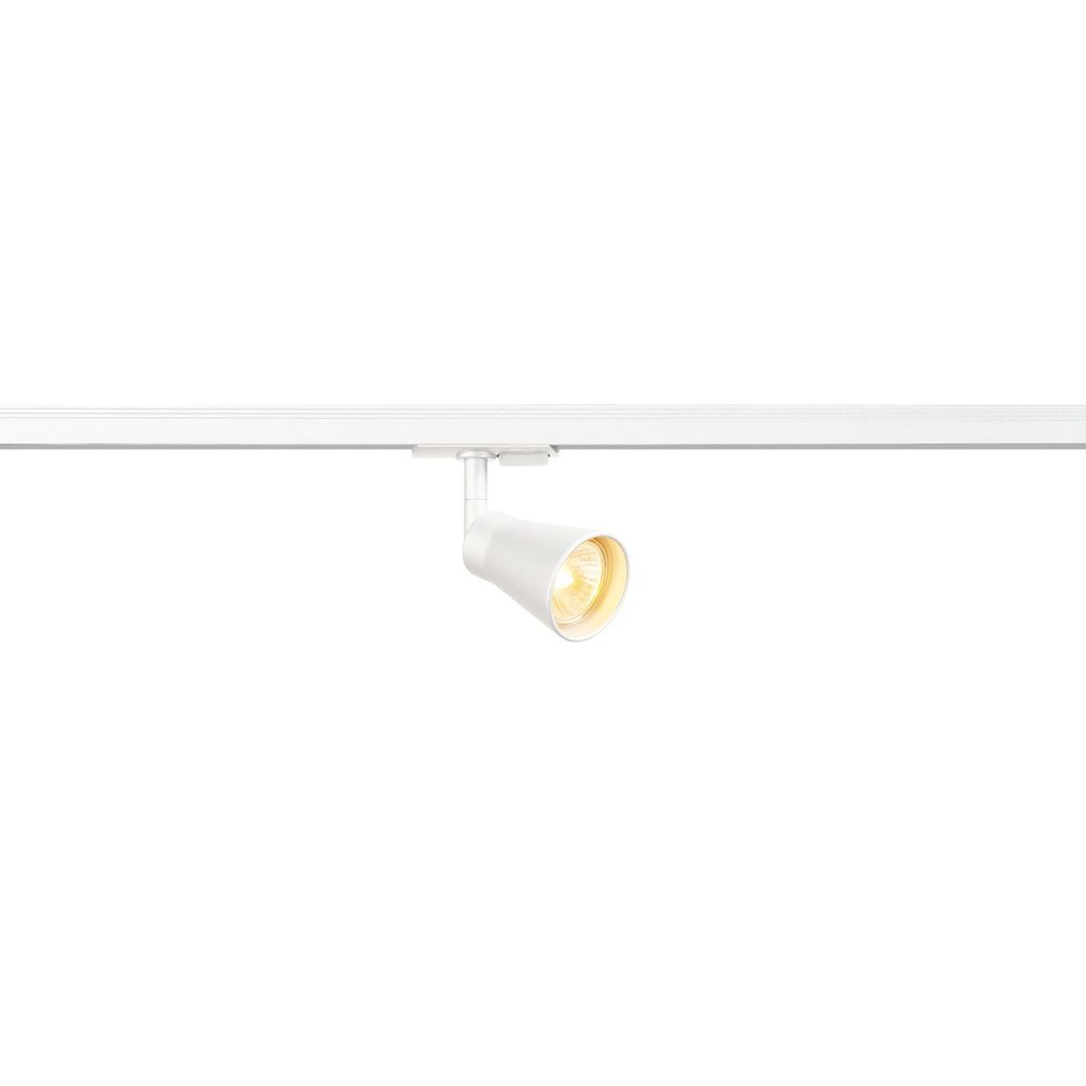 Mini Q-Tech Inkl. 1P.-Adapter Weiß: Dreh- und schwenkbarer Hochvoltstrahler mit GU10 Sockel.