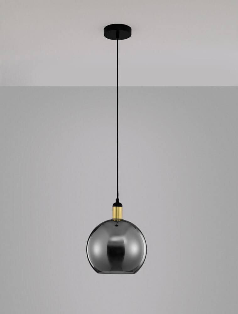 Mirro Pendelleuchte Ø 25cm Gold, Schwarz, Rauch - elegante, moderne Beleuchtung für Wohn- und Essbereiche.