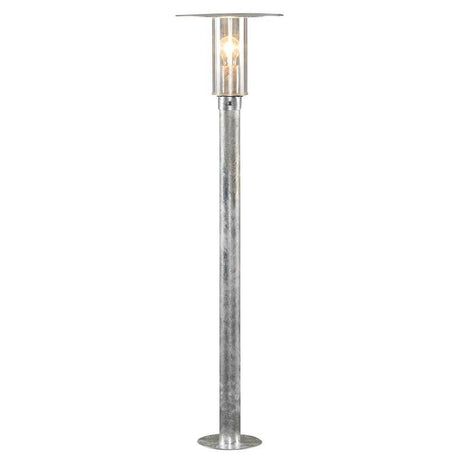 Lampione da giardino Mode 111cm in acciaio zincato, vetro in policarbonato trasparente in design moderno.