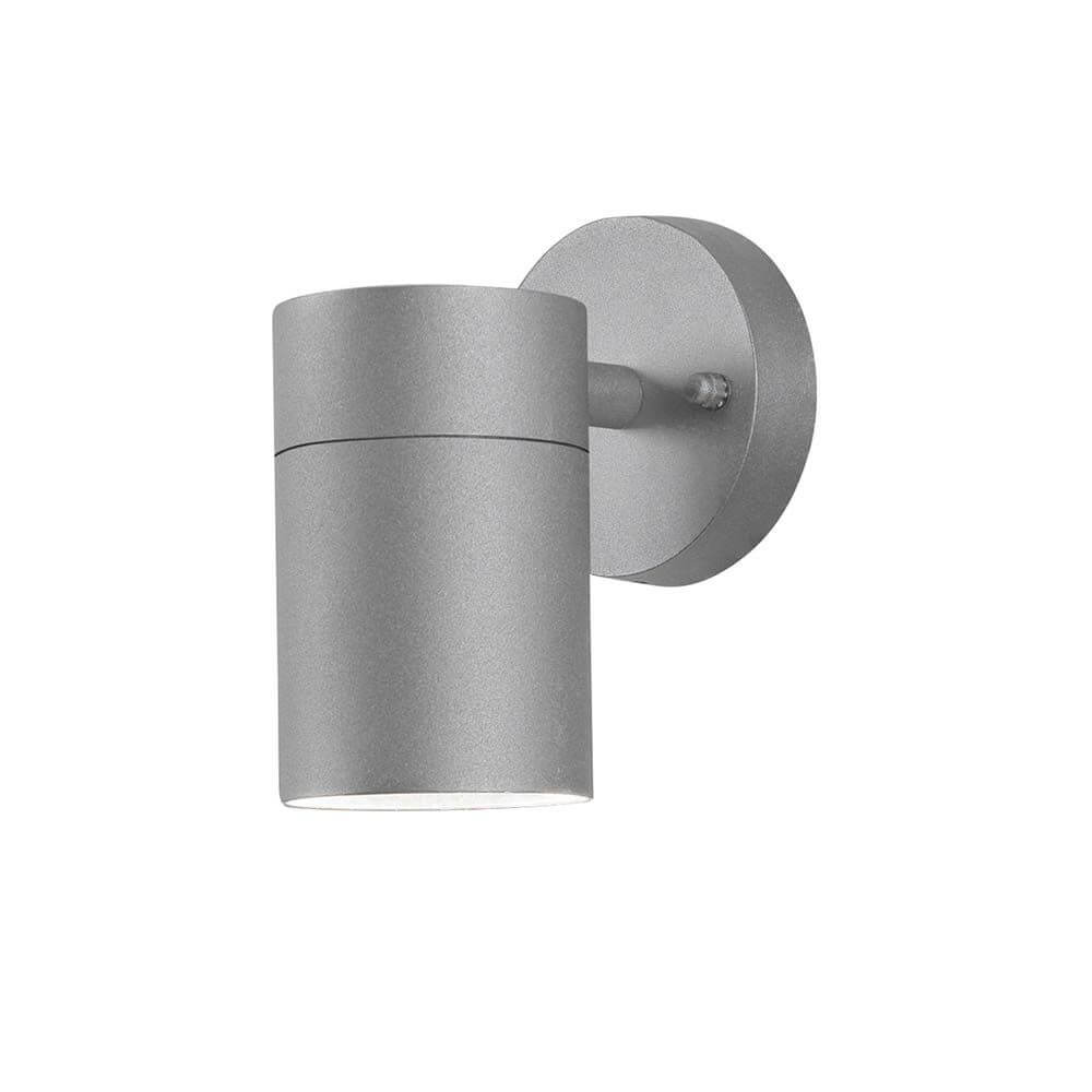 Modena Außen-Wandleuchte Grau, klares Glas, Reflektor mit modernem Design für Außenbeleuchtung.