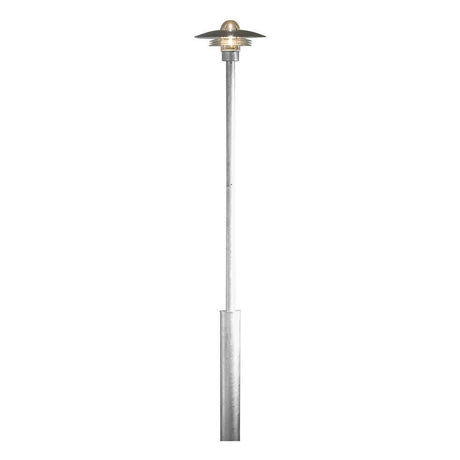 Lampadaire Modena en acier galvanisé, verre transparent, au design moderne pour un éclairage élégant.
