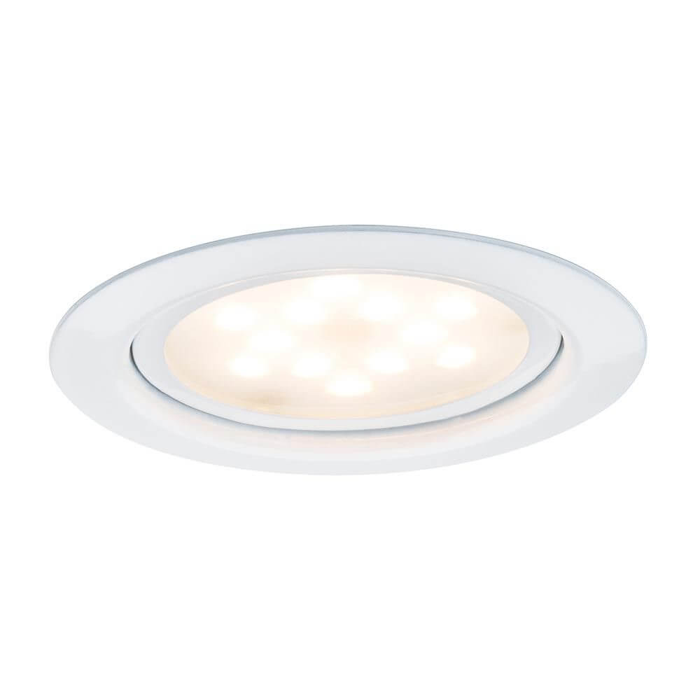 Möbel EBL Set LED 1x4,5W 6VA 65mm Weiß: dekorative und energieeffiziente Einbauleuchte für Möbel und Vitrinen.