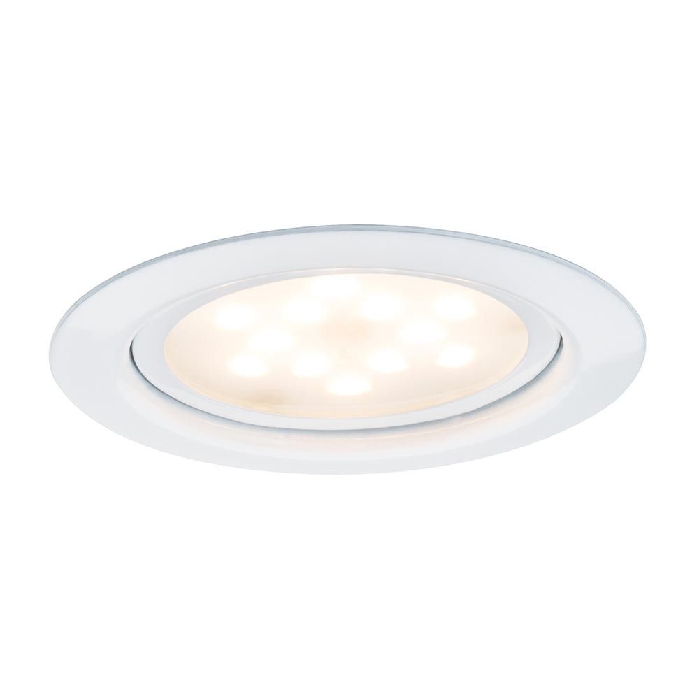 Möbel EBL Set LED 3x4,5W 12VA 65mm Weiß - Einbauleuchte für Vitrinen mit warmem Licht und dekorativen Effekten.