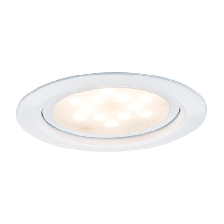 Möbel EBL Set LED 3x4,5W 12VA 65mm Weiß - Einbauleuchte für Vitrinen mit warmem Licht und dekorativen Effekten.