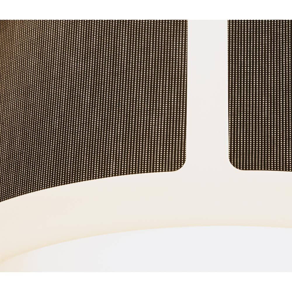 Detailansicht der Apollo LED Deckenleuchte in Anthrazit mit textilem Stoffcover und Opal-Diffusor.