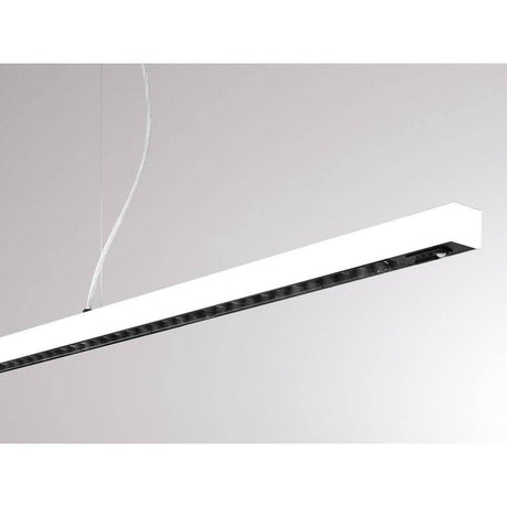 Lens Double Büro Hängeleuchte 11480lm up & down Weiß Sensor – elegante, schlanke Aluminium Hängeleuchte mit Sensor.