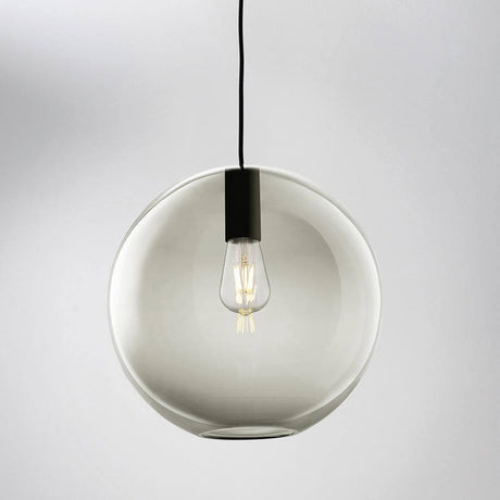 Loon mundgeblasener Glasschirm Ø 35cm Grau, dekorative Hängeleuchte mit Retro-Optik in Grau.