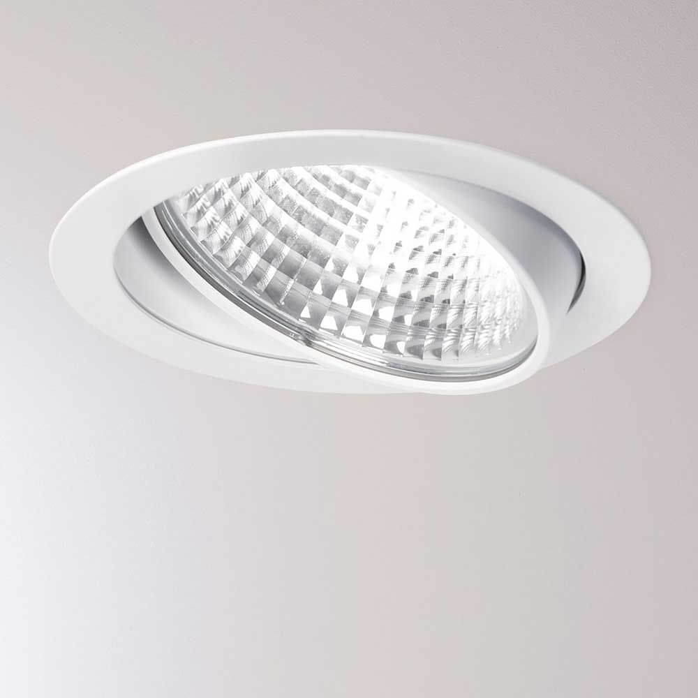 ONLY MR LED Einbauleuchte 40° 3000K in Weiß, drehbar und schwenkbar, hocheffizienter Reflektor aus Aluminium.