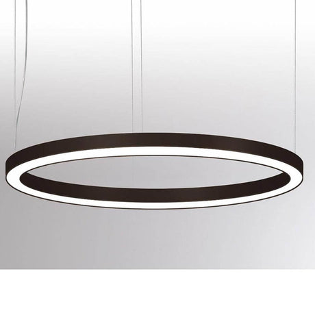 Rinq LED ringpendellampe Ø 600cm svart DALI-dimbar med opalhvit deksel for jevn lysfordeling.