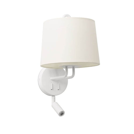 Montreal vegglampe med LED-lesearm (uten skjerm) i hvitt, ideell for moderne rom