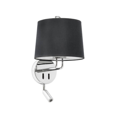 Montreal vegglampe med LED-lesearm (uten skjerm) i moderne design med svart lampeskjerm.