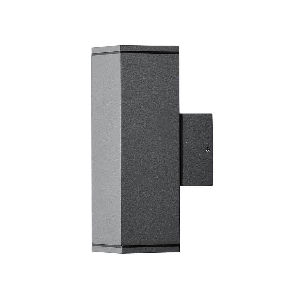 Monza Außen-Wandleuchte mit doppeltem Lichtkegel Anthrazit in modernem Design.