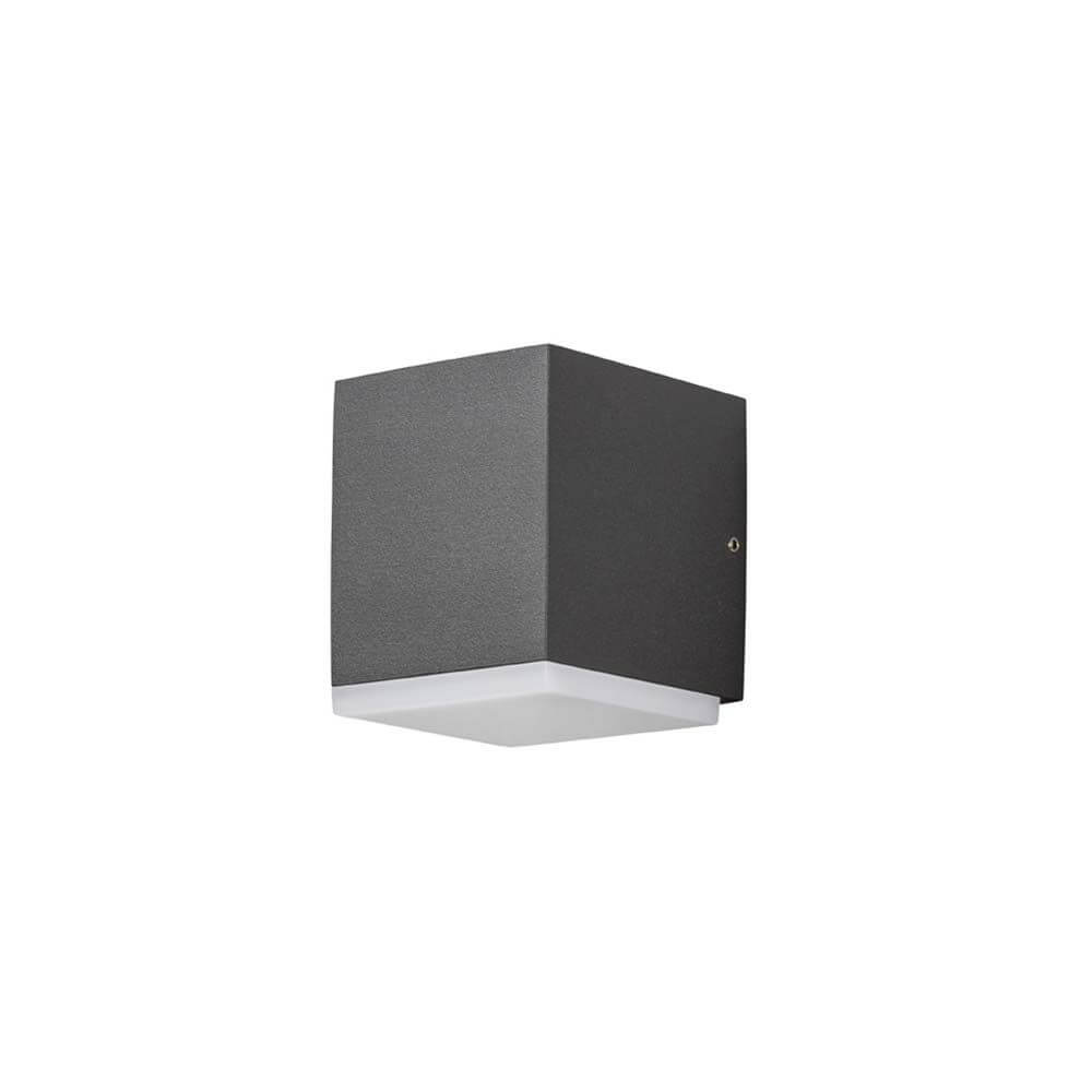 Monza LED Außen-Wandleuchte Anthrazit, opales Kunststoffglas in modernem Design und stilvollem Anthrazit-Finish.