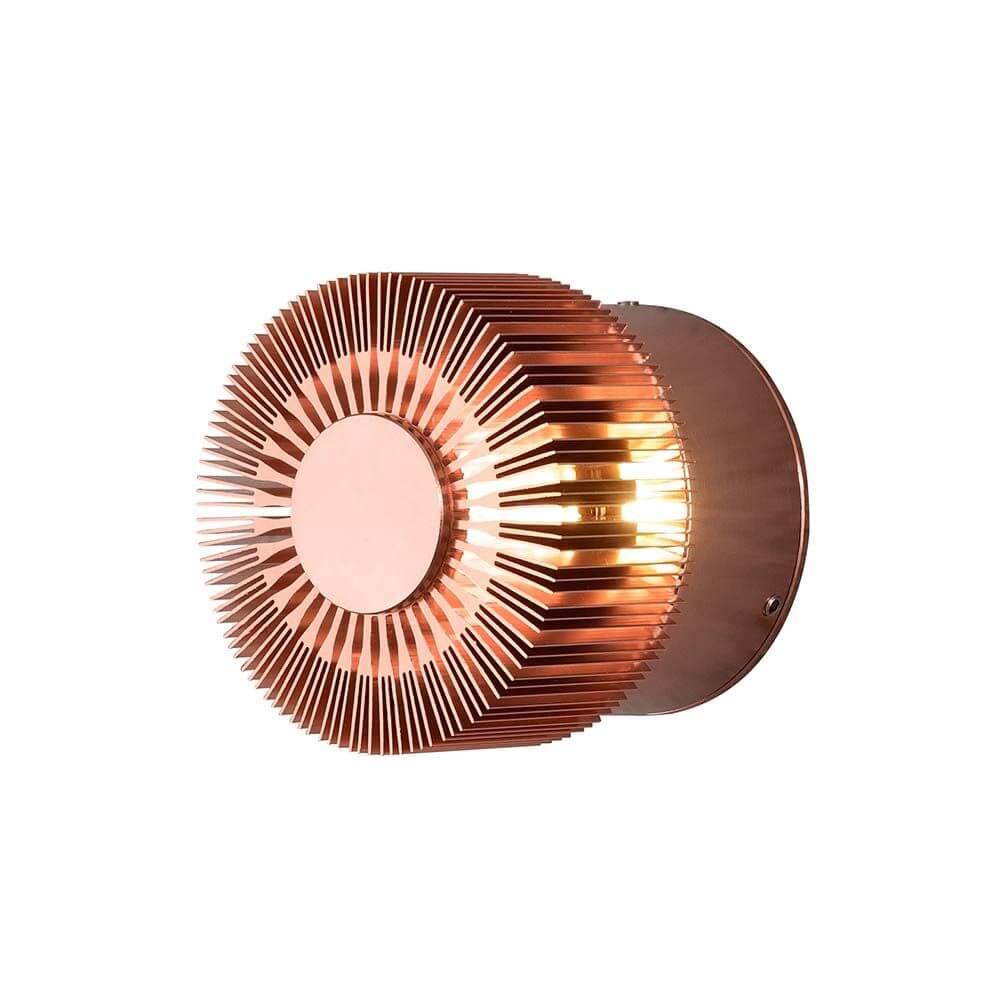 Monza LED Effekt Außen-Wandleuchte Kupferfarben in stilvollem Design mit warmem Licht.