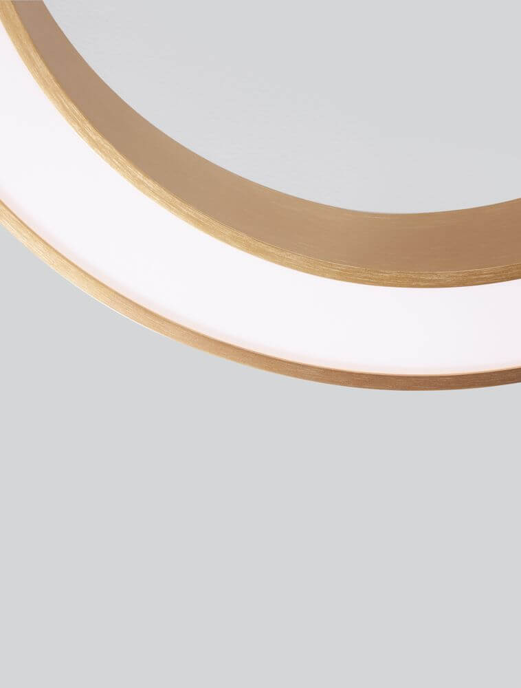 Morbido LED Deckenleuchte Ø 60cm 2700, 4000K in elegantem Messing Gold mit minimalistischem Design.