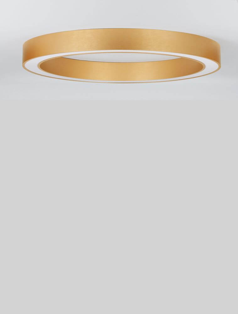 Morbido LED Deckenleuchte Ø 80cm 2700, 4000K in Messing Gold, ringförmige Aluminium-Acryl Deckenleuchte mit blendfreier Diffusorbeleuchtung