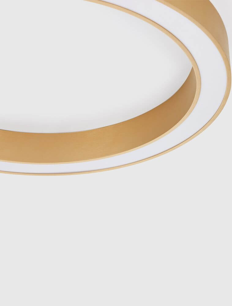 Alt Tag: Morbido LED Deckenleuchte Ø 80cm 2700, 4000K - goldene ringförmige Deckenleuchte mit diffuser, blendfreier LED-Fläche