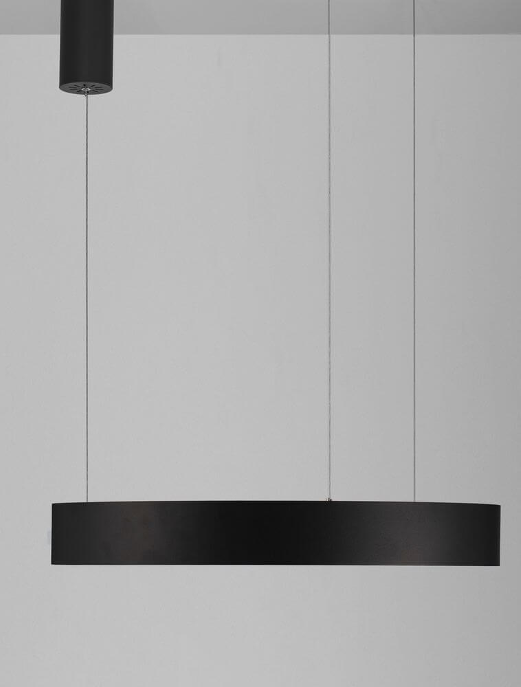 Morbido LED Pendelleuchte Ø 60cm 2700, 4000K in schwarz, schlichte Eleganz für modernes Wohndesign.