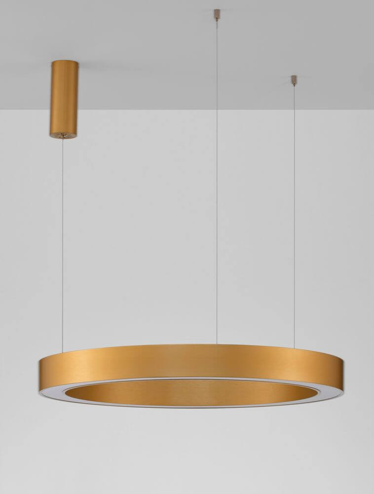 Morbido LED Pendelleuchte Ø 80cm 2700, 4000K in goldfarbenem Design mit minimalistischem Look