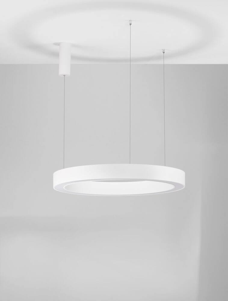 Morbido LED Pendelleuchte Ø 80cm 2700, 4000K in minimalistischer design weiß lackiert