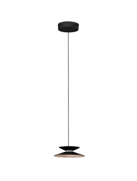 Suspension Morfi Ø 20 cm 3000K noir, or au design moderne et à l’éclairage élégant.