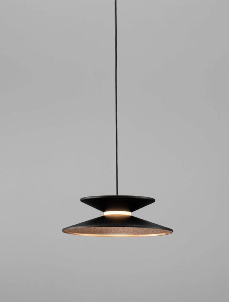 Morfi Pendelleuchte Ø 20cm 3000K Schwarz, Gold in modernem Design mit eleganter Form