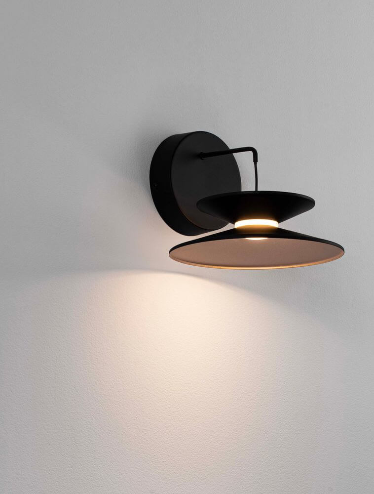 Morfi Wandleuchte 3000K Schwarz, Gold an Wand montierte Designer-Wandleuchte mit warmweißem Licht