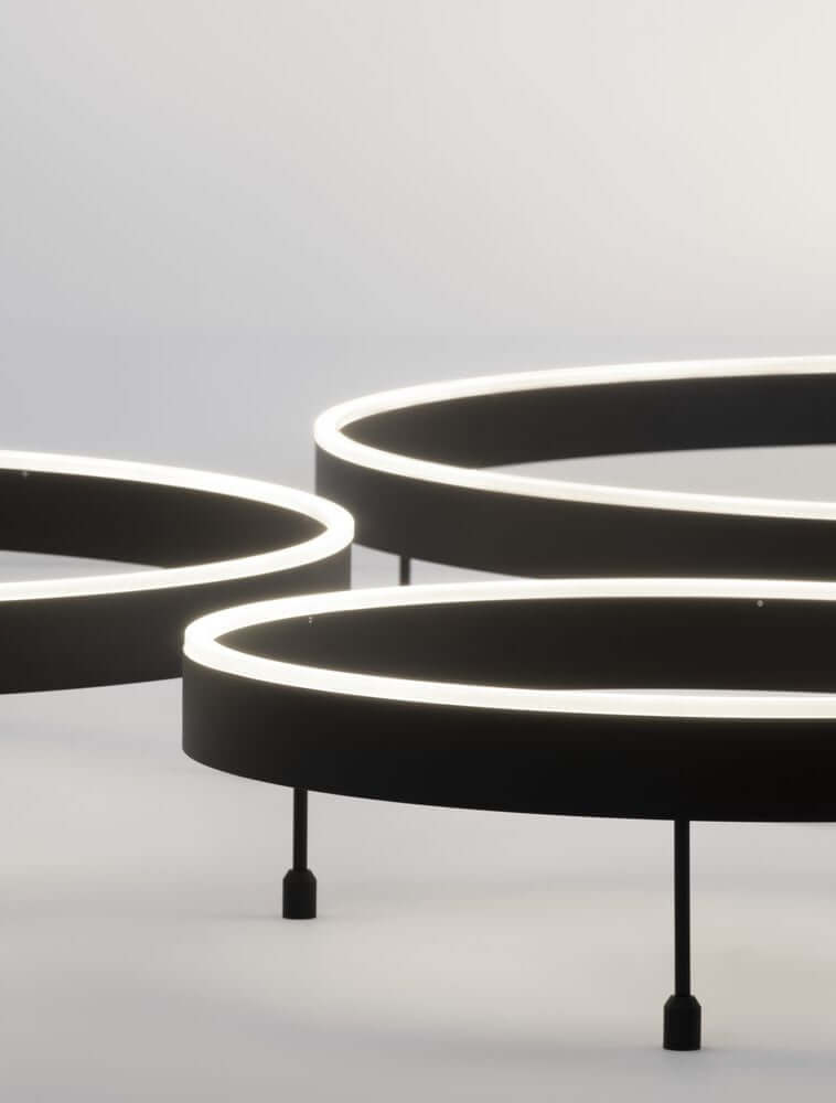 Motif LED Deckenleuchte Ø 100cm 3000K - Elegante runde Pendelleuchte in modernem Design.