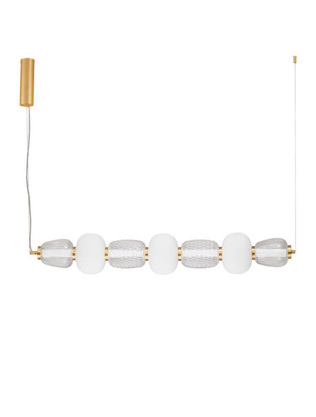 Movil LED pendant light 7-light 3000K Gold with refined design and elegant glass elements.