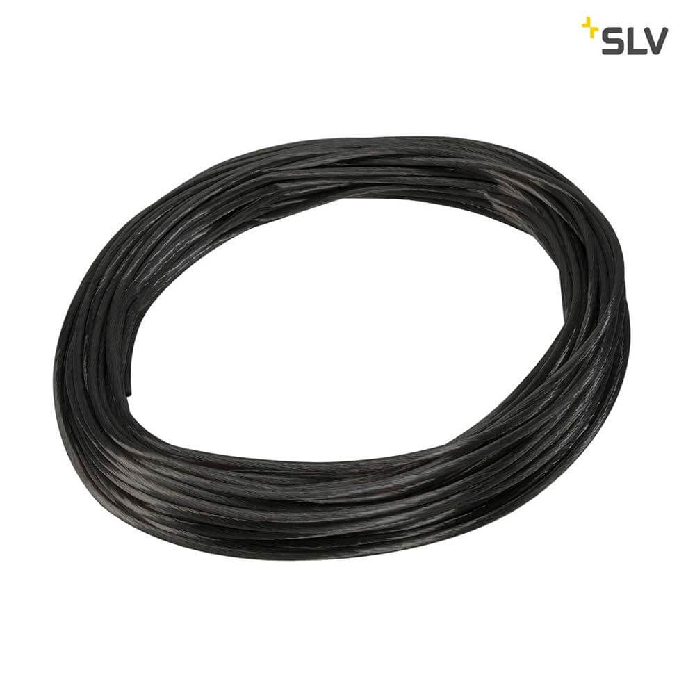 12V-Seil für Tenseo 12V-Seilsystem Schwarz 4mm² 20M in der Rolle, Niedervoltseil in Schwarz.