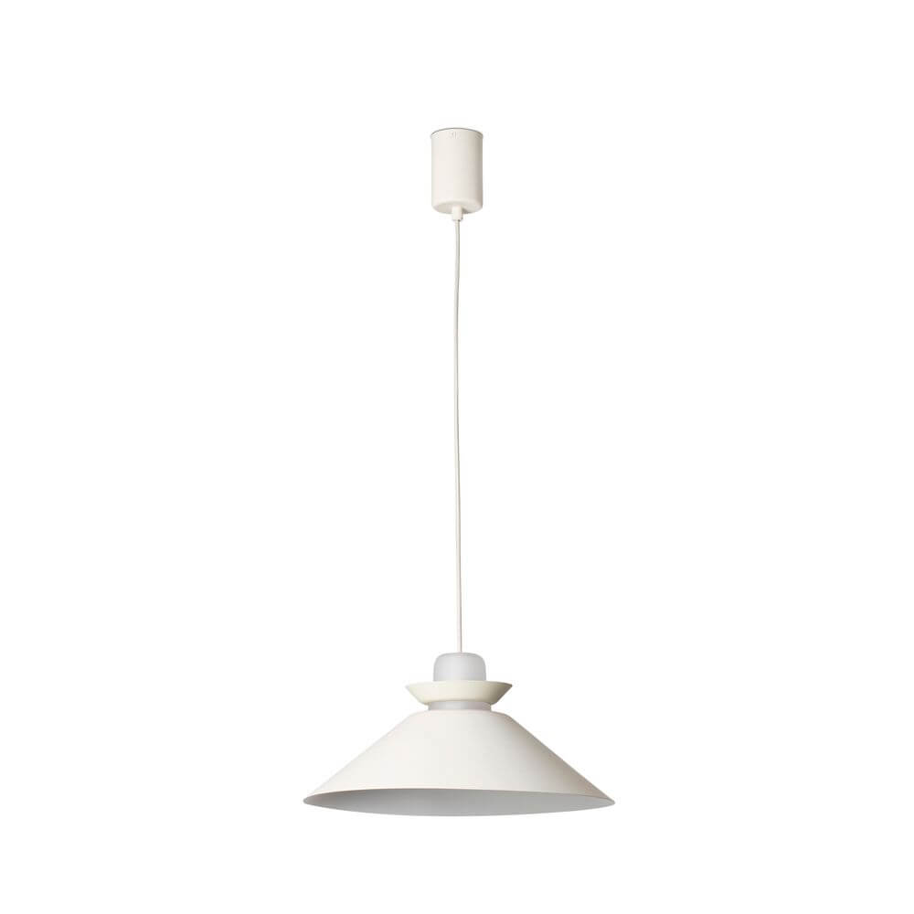 Naos Hängelampe Weiß, moderne Pendelleuchte mit opalem Glasdiffusor und industriellem Design