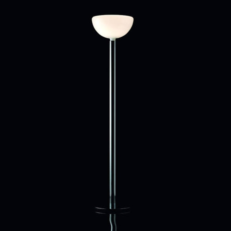 Lampadaire classique Nemo Am2C d'Albini, élégant luminaire avec verre opalin blanc et lumière dimmable.
