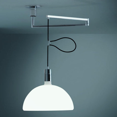 Nemo As41C Glas Hängelampe von Albini mit flexibler Aufhängung und schwarzem Kabel, minimalistisches Design.