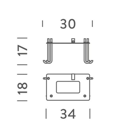 Nemo Borne Béton Petite Outdoor Befestigungsplatte technische Zeichnung mit Abmessungen 30x34 mm