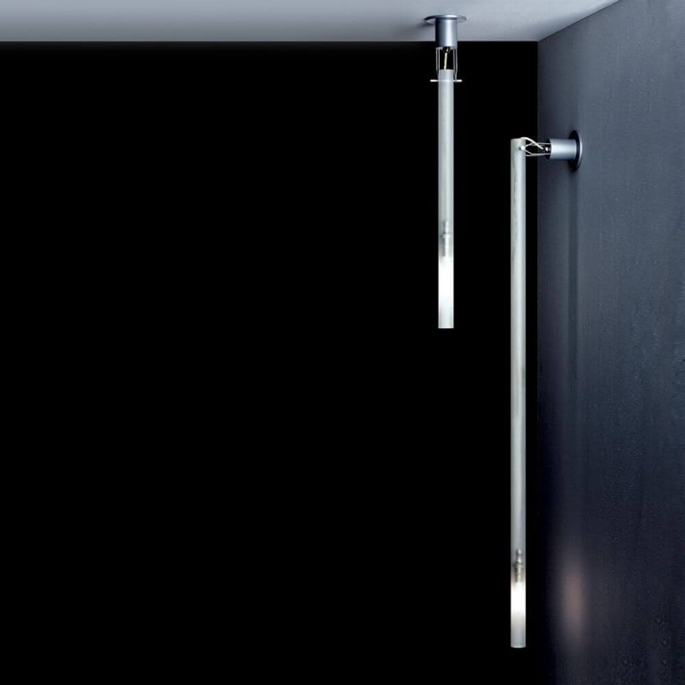 Nemo Canna Nuda, lampada da parete e soffitto in vetro, argento