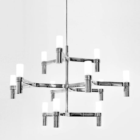Suspension Nemo Crown Minor à 12 lumières Ø 87 cm au design moderne avec lumière diffuse.