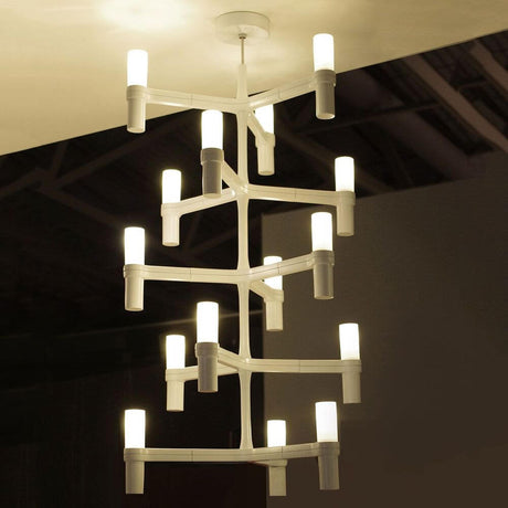 Nemo Crown Multi pendel 15 pærer. Ø 46cm med modulære lys og diffust lys.