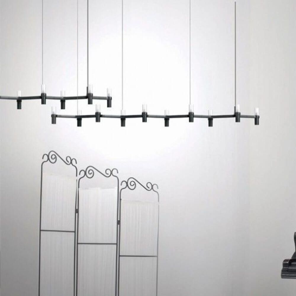 Nemo Crown Plana Linea Esstischlampe, modulare 10-flg. Lampe in modernem Design mit diffusen Licht.