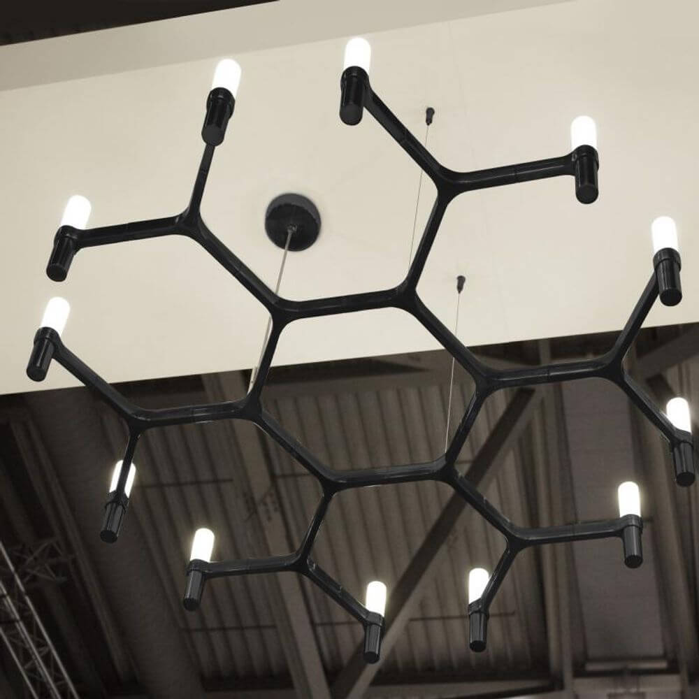 Nemo Crown Plana Minor Kronleuchter 12-flammig 113cm in modernem Design mit modularer Struktur und diffusem Licht