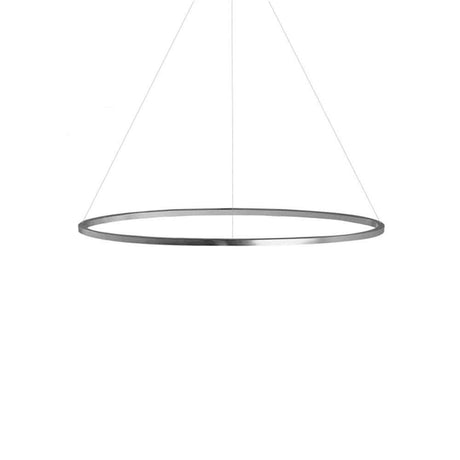 Nemo Ellisse Minor LED lampe suspendue 97x40 cm direct au design moderne, cadre ovale en aluminium argenté.