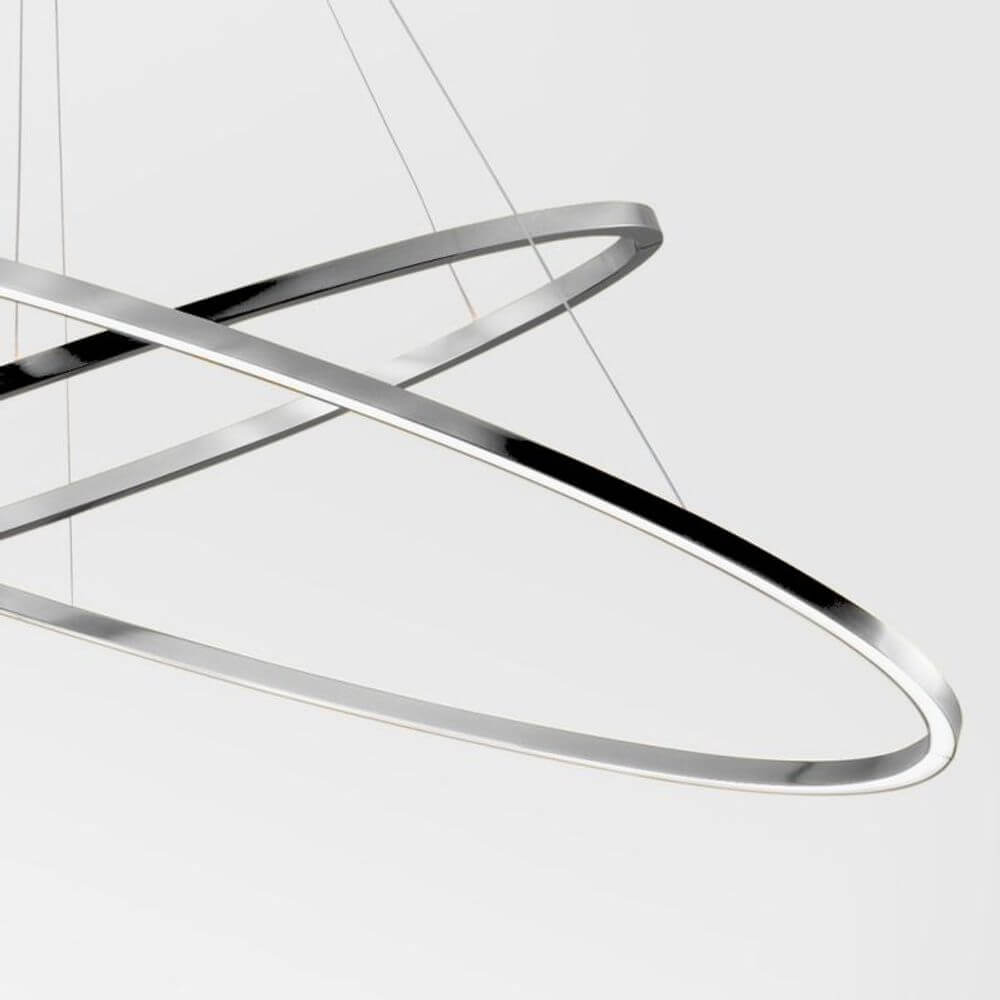 Nemo Ellisse Triple LED Hängelampe 3 Ringe aus stranggepresstem Aluminium in modernem Design.