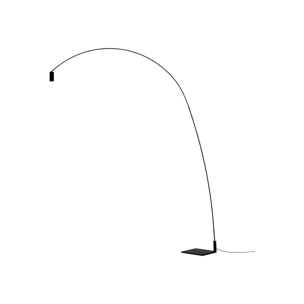 Nemo Fox LED Stehlampe Leselampe mit schwenkbarem Bogen und verstellbarem Spot für flexible Positionierung.