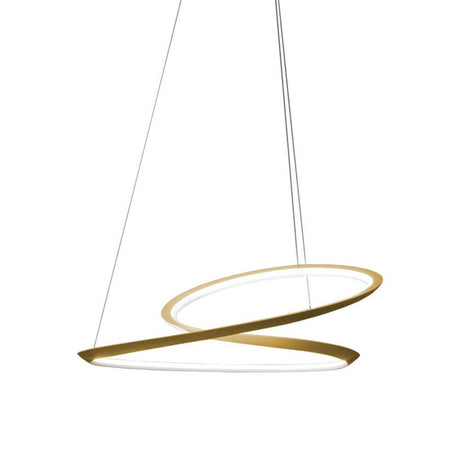 Nemo Kepler Up LED Pendelleuchte Ø 110cm in eleganter, moderner Design mit goldfarbener Struktur.