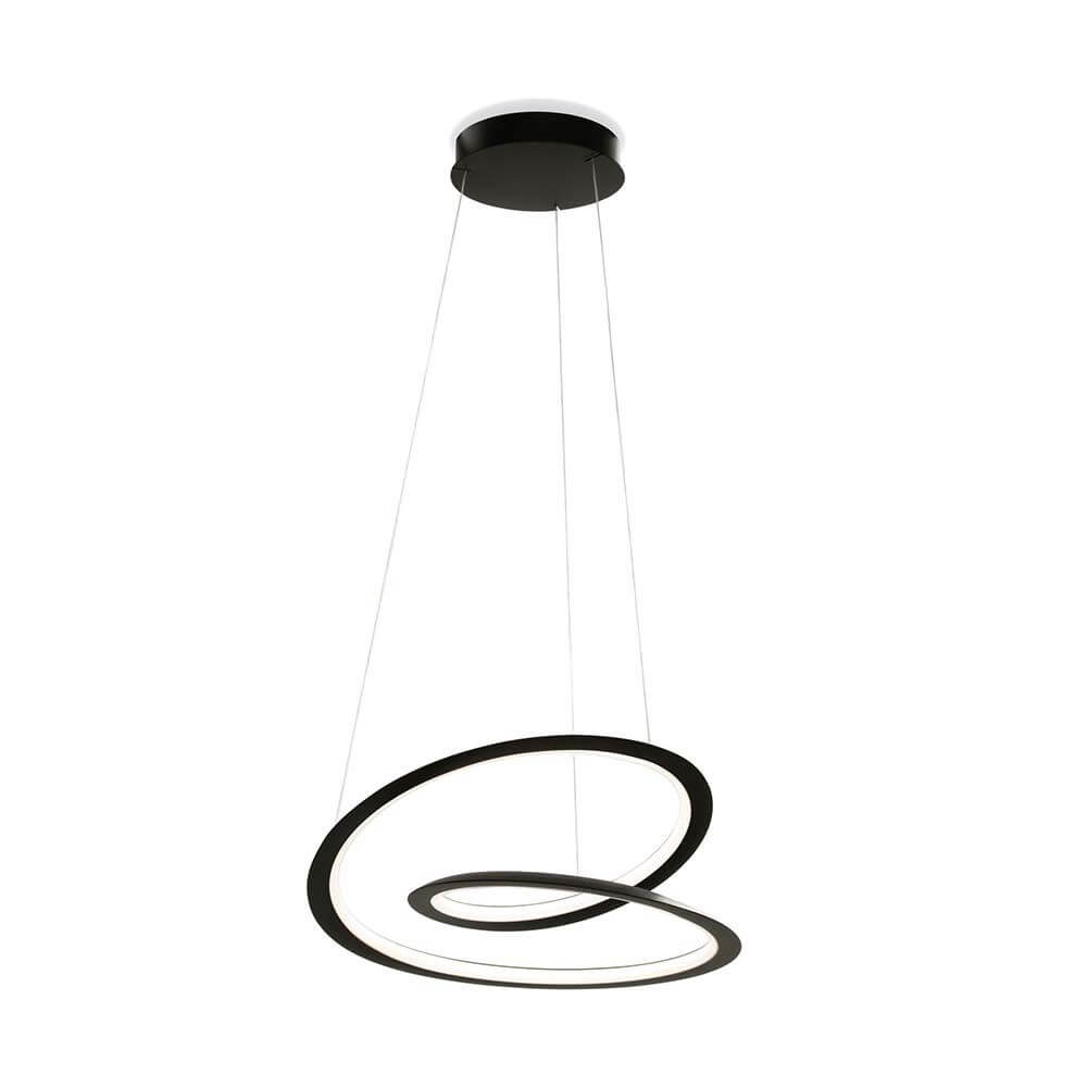 Nemo LED-Hängeleuchte Kepler Petite in Schwarz mit modernem Möbius-Streifen Design.