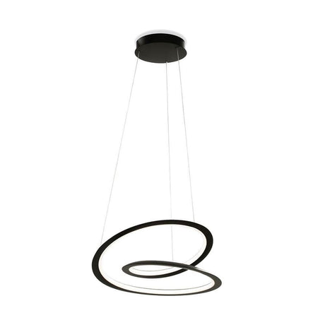 Nemo LED pendant light Kepler Petite in a black finish with a modern Möbius strip design.