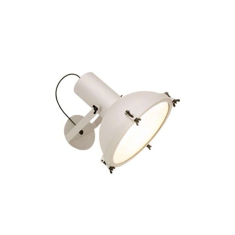 Nemo Projecteur 365 Outdoor Wandstrahler IP65 in Weiß mit gewölbtem Diffusorglas und schwarzem Baldachin