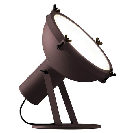 Lampe sur pied Nemo Projecteur 365 en violet foncé avec verre diffuseur bombé sur un support moderne.