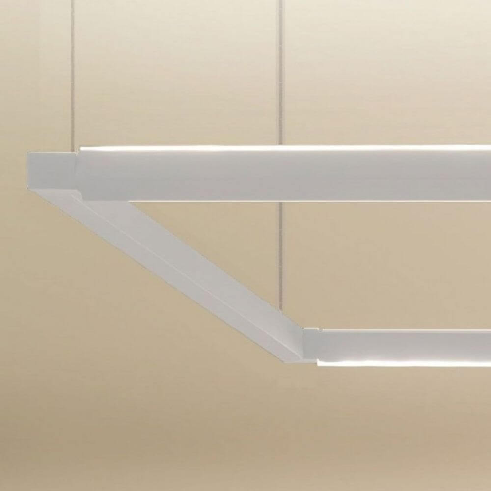 Nemo Spigolo Horizontal LED Hängeleuchte drehbar in weißem Design, 360° drehbar für direkte und indirekte Beleuchtung.