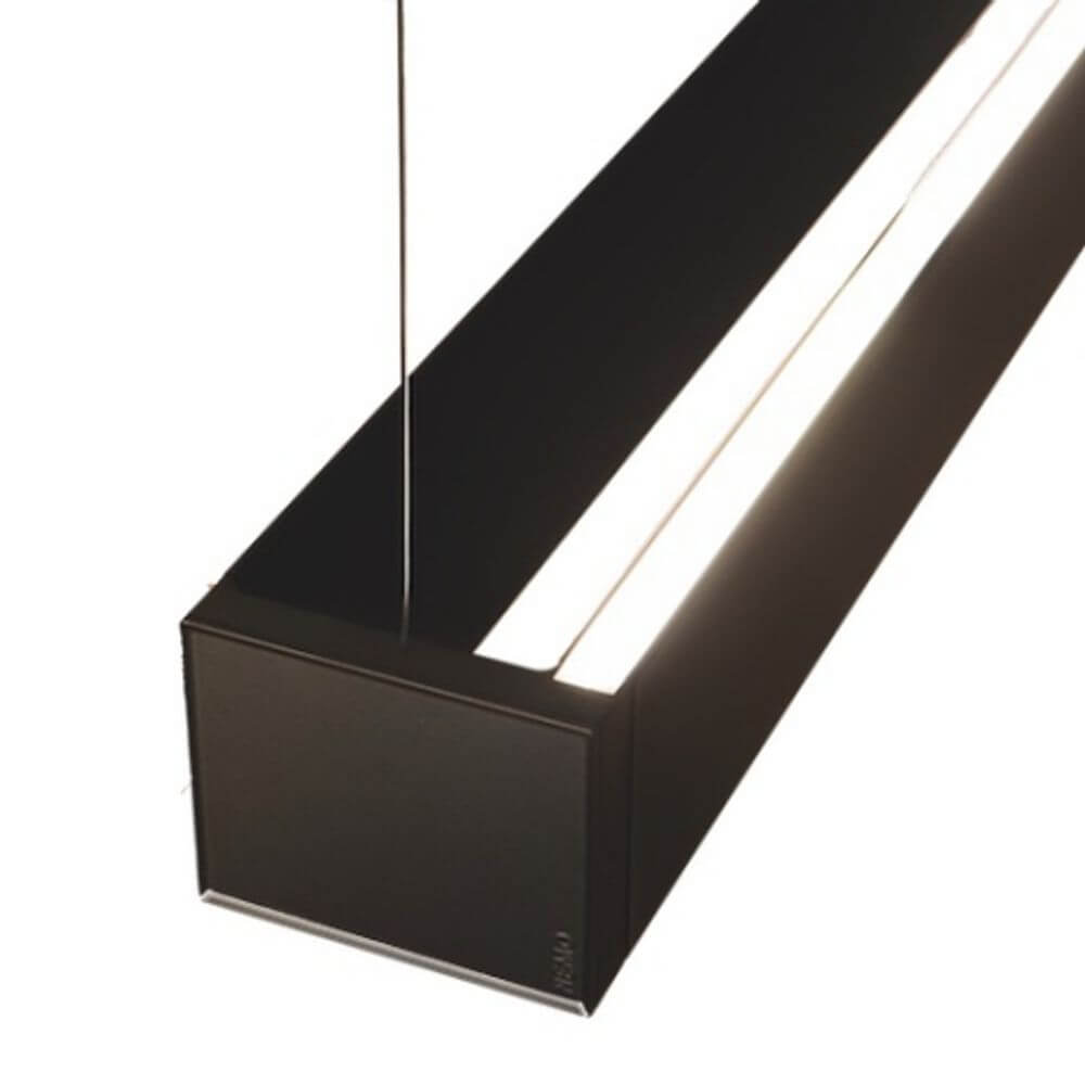Nemo Tru Horizontal Up+Down LED Hängeleuchte, moderne Pendelleuchte mit dualem LED-Strip in schwarzer Ausführung.